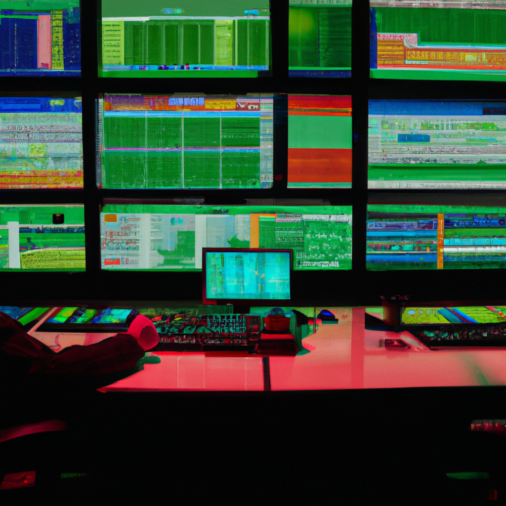 Directora de noticiero en sala de control